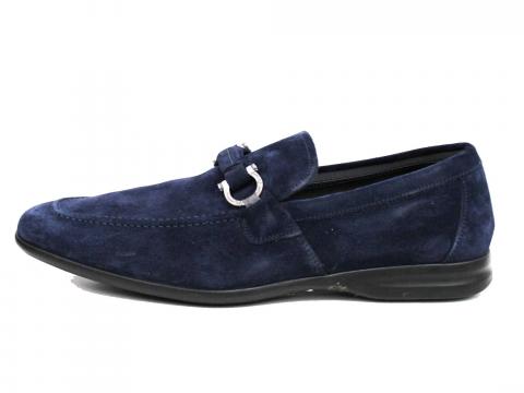navy blue ferragamo loafers