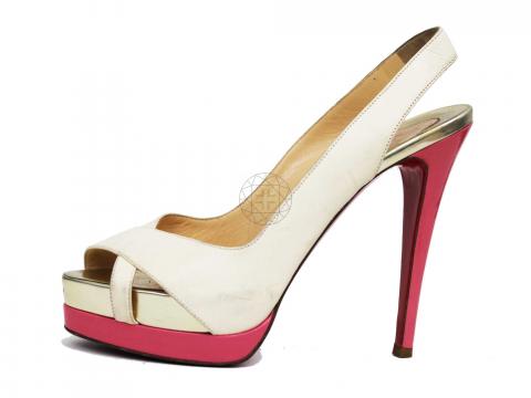 cream christian louboutins