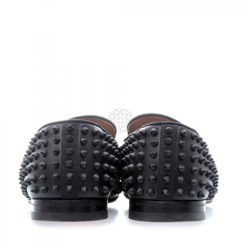 CHRISTIAN LOUBOUTIN Black Rolling Spikes Leather Loafers Size 6/36 $1295  Retail