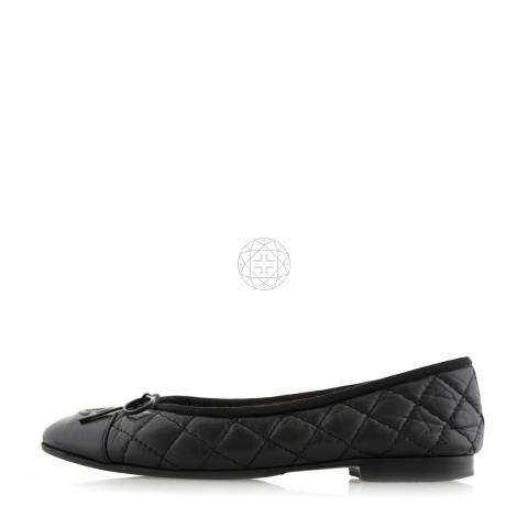 chanel quilted flat shoes