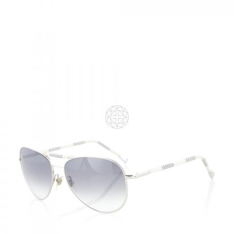 Louis Vuitton, Accessories, Louis Vuitton Damier Azur Womens Aviator  Sunglasses