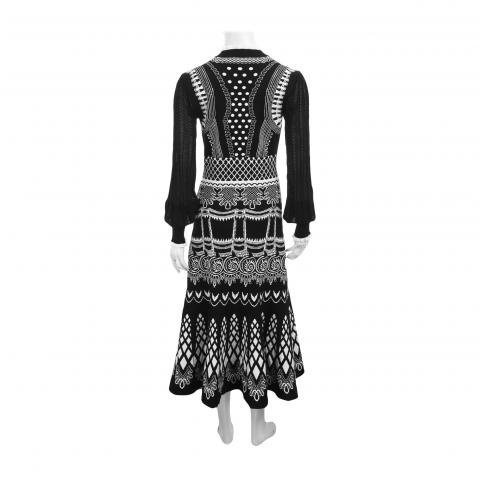 Sell Temperley London Stretch-Knit Midi Dress - Black/White | HuntStreet.com