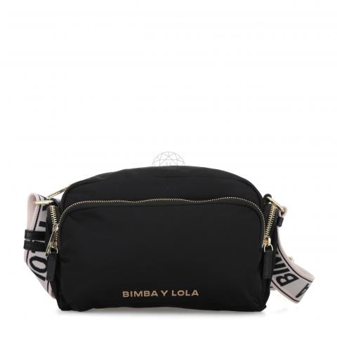 Sell Bimba Y Lola Nylon Zip Crossbody Bag - Black/Pink