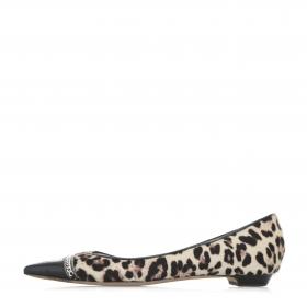 Sell Tory Burch Leopard Signature Abbey Detail Calf Hair Ballet Flats -  Brown 