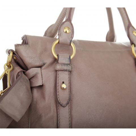 Miu Miu // Pink Leather Vitello Lux Bow Bag – VSP Consignment