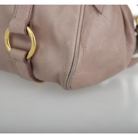Miu Miu Pink Vitello Lux Bow Satchel Leather Pony-style calfskin ref.250836  - Joli Closet
