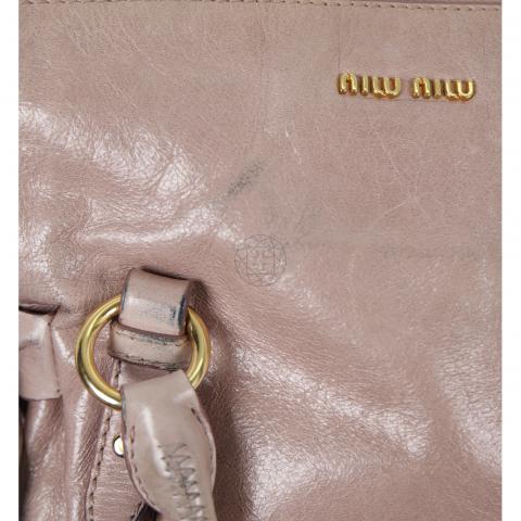 Bow bag leather satchel Miu Miu Pink in Leather - 19155668