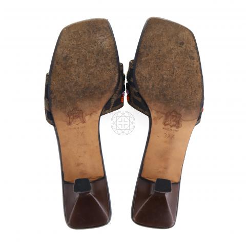 Bom dia leather sandal Louis Vuitton Brown size 37.5 EU in Cloth