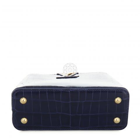 Capucines crocodile mini bag Louis Vuitton Blue in Crocodile - 35310685