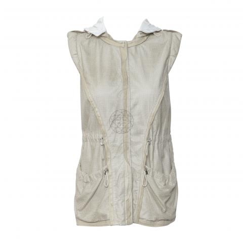 Sell Elie Tahari Perforated Leather Hooded Vest Beige HuntStreet