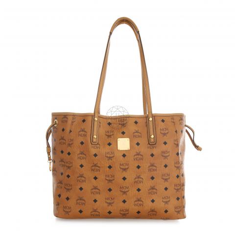 Sell MCM Monogram Print Tote Bag With Detachable Pouch Brown