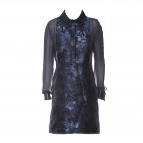 Butterfly Printed Sheer-Panel Dress