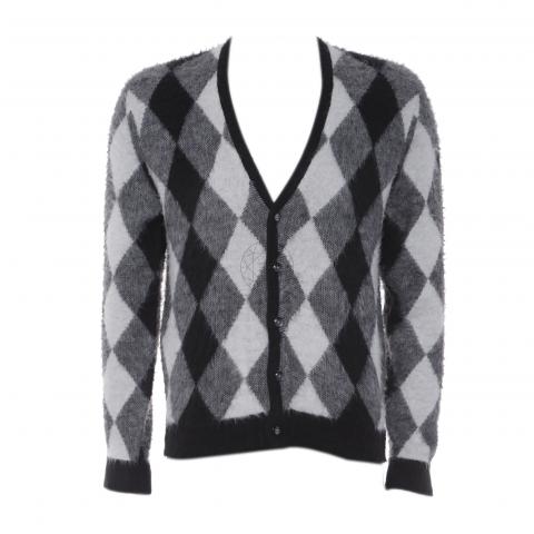 supreme brushed argyle cardigan