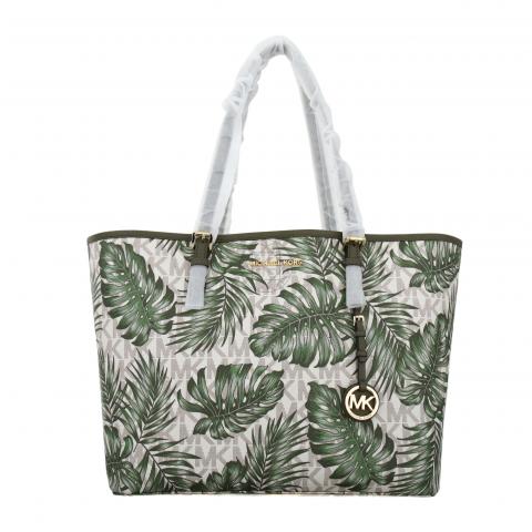 Sell Michael by Michael Kors Large Palm Leaf Jet Set Tote - Green/Olive |  
