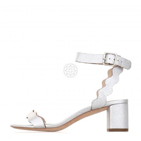 metallic ankle strap sandals