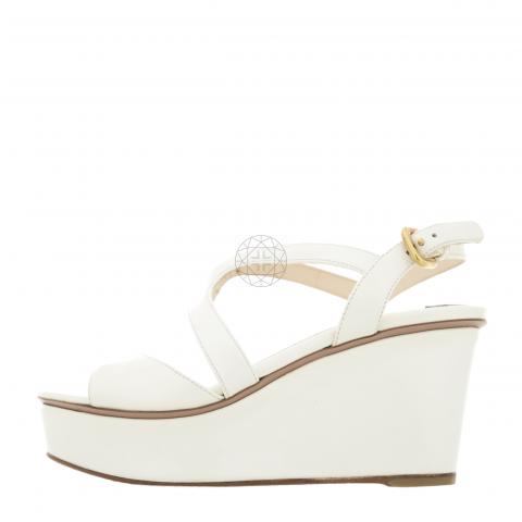 Prada Nappa Leather Flatform Sandals, Women, White, Size 36.5 | Flatform  sandals, Prada shoes, Kawaii shoes