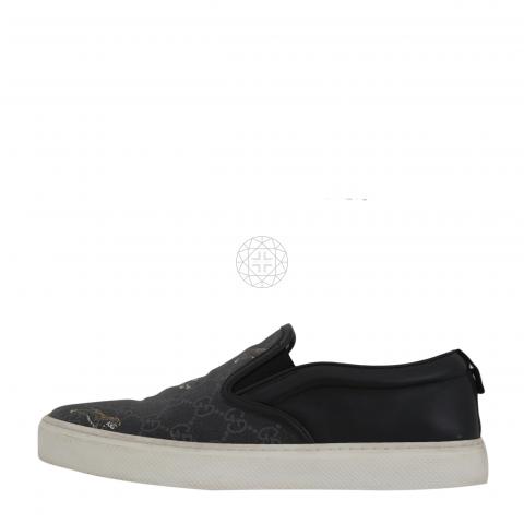 Sell Gucci GG Supreme Tiger Slip Ons Black HuntStreet