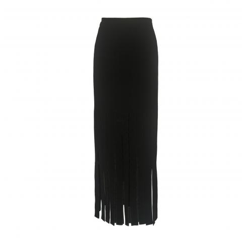 Sell Jonathan Simkhai Slashed Fringe Midi Skirt Black