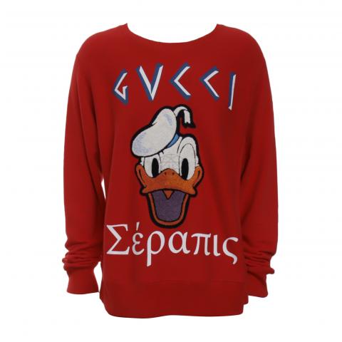 Sell Gucci Donald Duck Applique Sweater - Red 