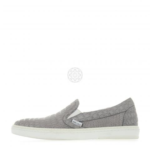 Sell Jimmy Choo Crocodile Embossed Grove Slip-Ons - Grey  display picture 3