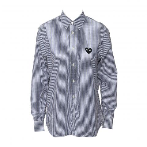 comme des garcons striped button up shirt