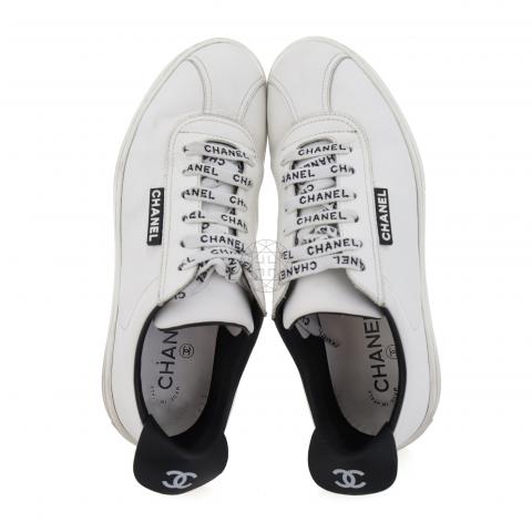 Chanel lace sale up sneakers