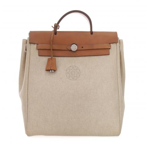 Hermès Beige x Brown Sac a Dos Herbag Backpack 2-in-1 Leather ref.662594 -  Joli Closet