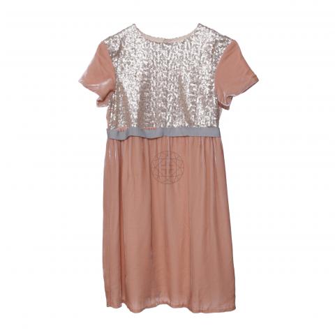 Sell Bonpoint Sequin Embellished Velvet Party Dress Pink HuntStreet