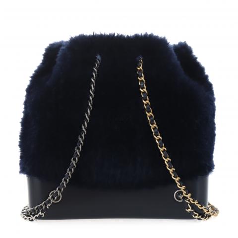 Sell Chanel Small Shearling Gabrielle Backpack - Dark Blue  display picture 1