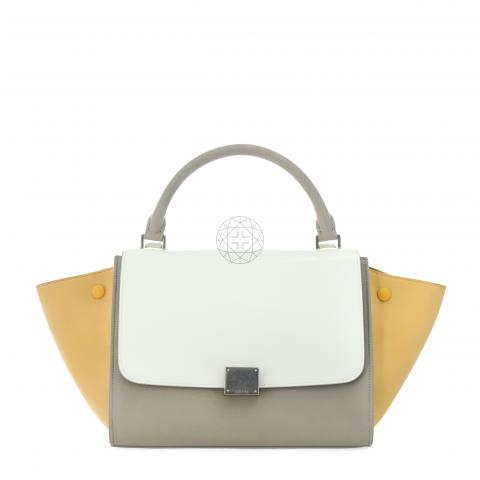 Sell C line Small Tri Color Trapeze Bag Grey White Yellow