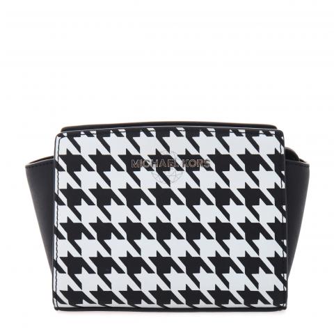 Sell Michael Kors Houndstooth Mini Selma Crossbody Bag - Black/White |  