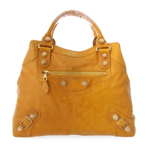 balenciaga city bag yellow