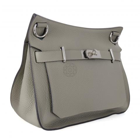 NEW HERMES HANDBAGS JYPSIERE 28 4Z CROSSBODY BAG GRIS MOUETTE