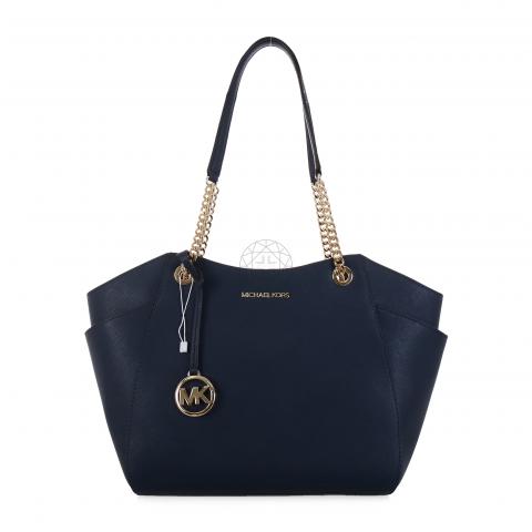 Sell Michael by Michael Kors Jet Set Travel Large Chain Shoulder Tote -  Navy Blue 