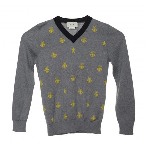Scully Dam vurdere Sell Gucci Bee and Star Knit Sweater - Grey | HuntStreet.com