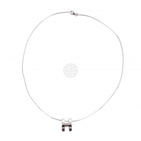 Hermes Pop H Necklace (Black and Gold) | Rent Hermes jewelry for $55/month  - Join Switch