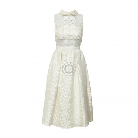 white christmas dresses Navy Rhinestone Mesh Cut Out Midi Dress – self-portrait-US main image 0