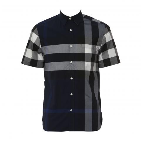 Sell Burberry Plaid Short Sleeve Shirt Blue