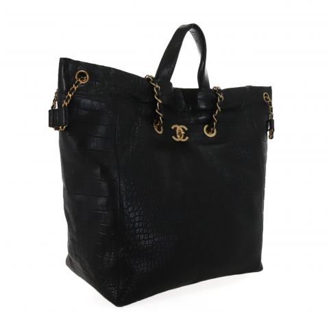 Sell Chanel Crocodile Embossed Shopping Tote - Black