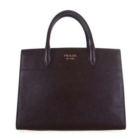 Sell Prada Bibliotheque Saffiano Lux City Bag Maroon