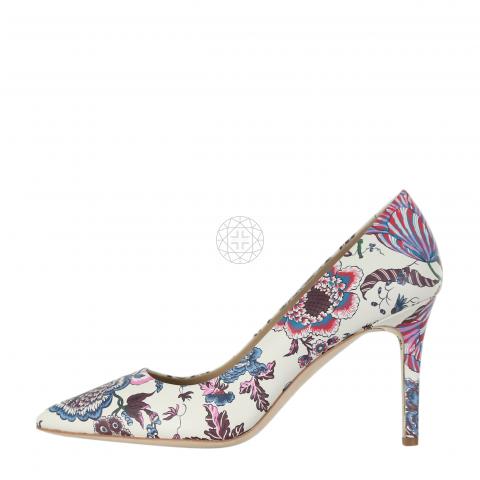 Sell Tory Burch Floral Printed Elana Pumps - White/Multicolor |  
