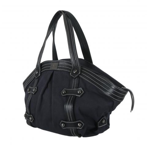 BURBERRY-Blue-Label-Canvas-Leather-Shoulder-Bag-Black-Beige –  dct-ep_vintage luxury Store