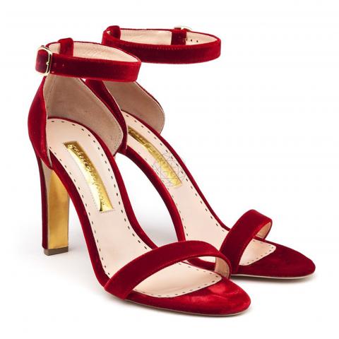 Sell Rupert Sanderson Barrii Velvet Sandals Red HuntStreet