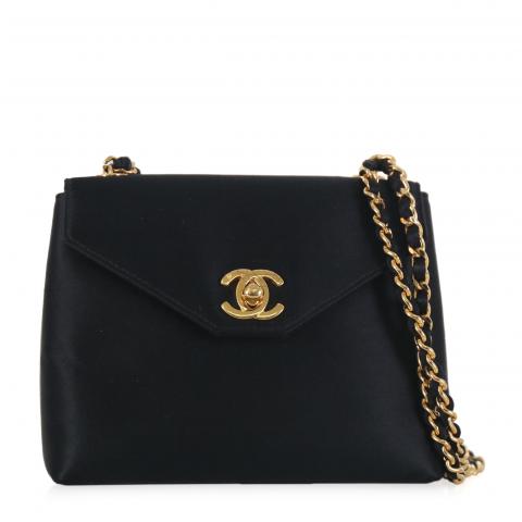 chanel satin flap bag