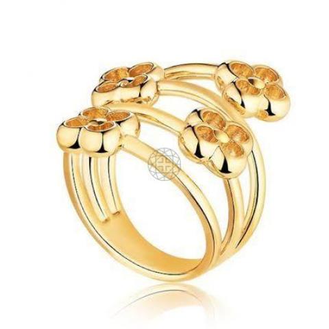 LOUIS VUITTON Flower Full Ring S Gold 346667