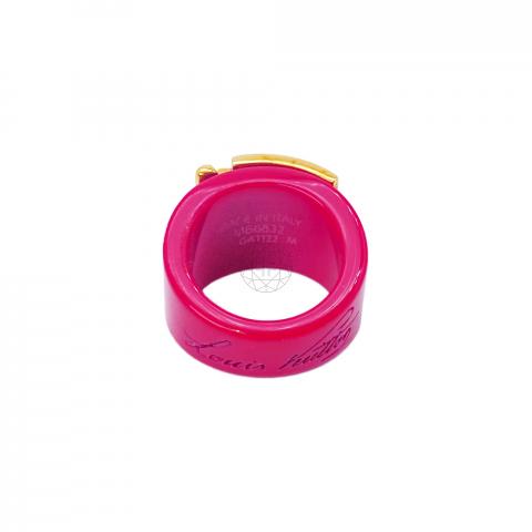 Sell Louis Vuitton Fuchsia Resin Lock Me Ring Size M/53 - Pink