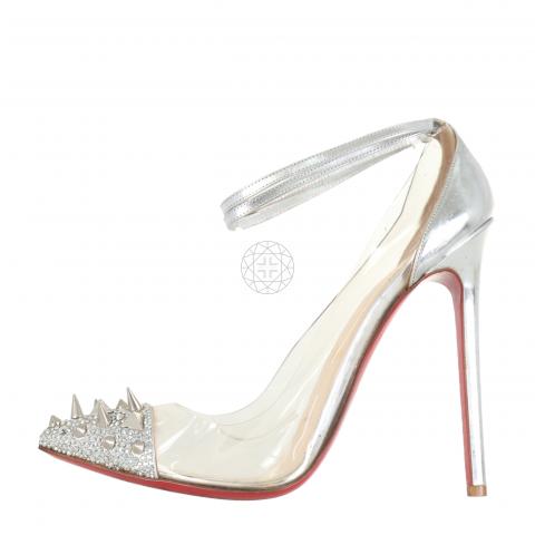 Louboutin silver 2024 spike heels