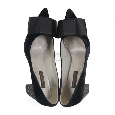 Velvet heels Louis Vuitton Black size 37.5 EU in Velvet - 25791966