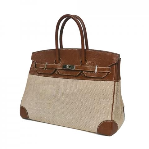 Hermes Birkin 35cm Brown Toile H Epsom bag GHW