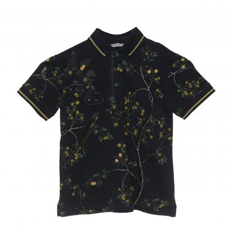 Sell Dolce Gabbana Lemon Tree Printed Polo Shirt Dark Blue